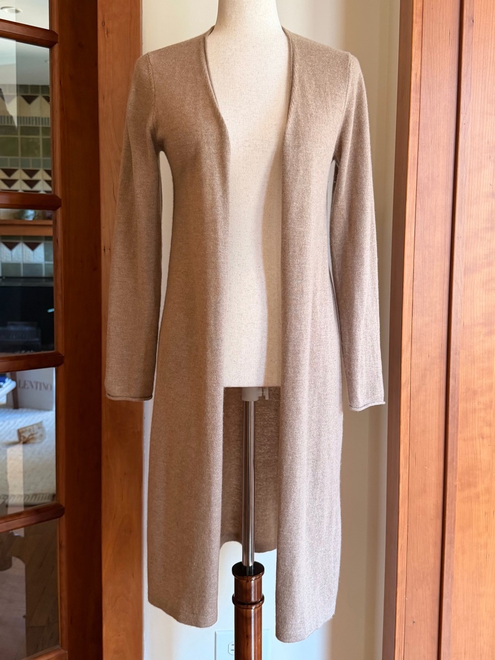 J. McLaughlin Open-Front Women's Cardigan Sweater in Taupe
